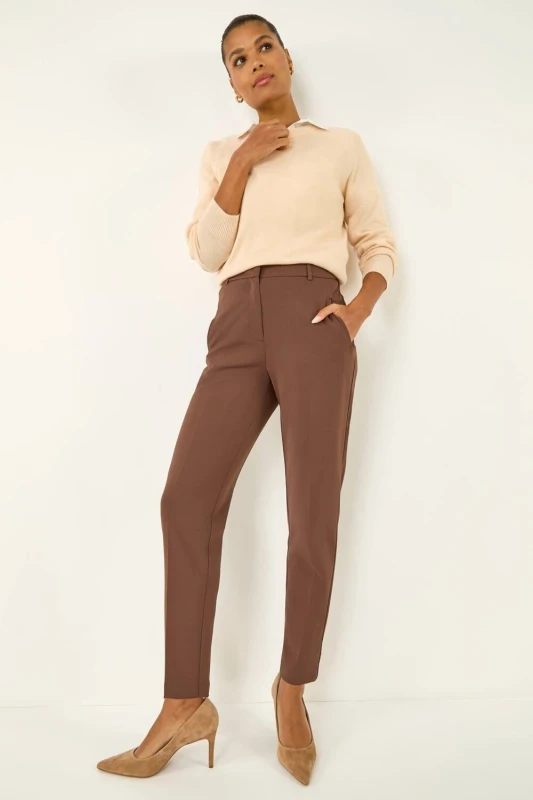 Image of Roman Straight Leg Stretch Trouser Brown