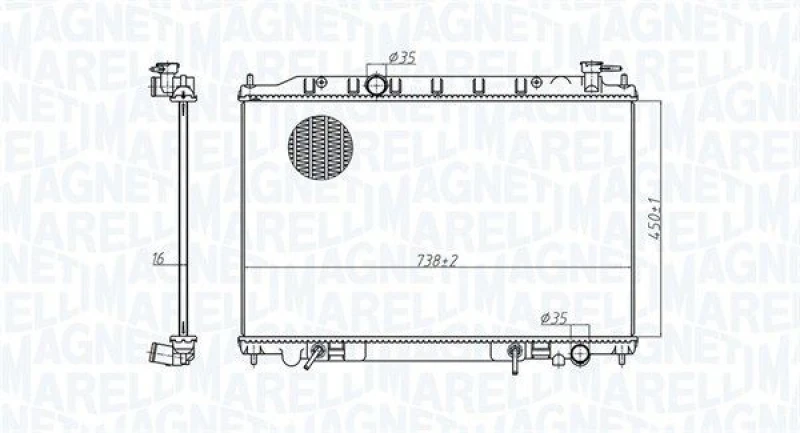 Image of MAGNETI MARELLI Engine radiator MAGNETI MARELLI 350213179200