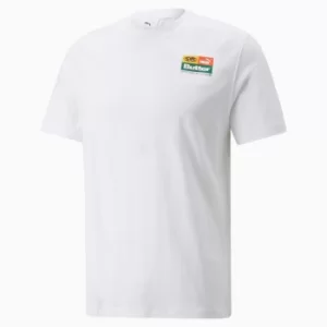 Image of Womens PUMA x Butter Goods Graphic T-Shirt, White, size Small, Clothing