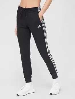 Image of adidas Sportswear Essentials 3-stripes French Terry Cuffed Joggers - Black/White, Size XS, Women