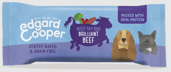 Image of Edgard and Cooper Brilliant Beef Busy Day Bar Dog Treats 20g
