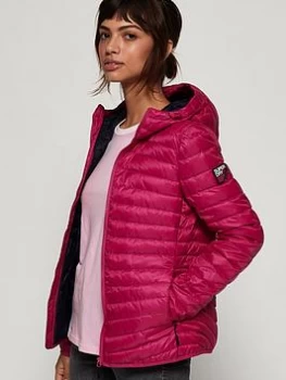 image of Superdry Hyper Core Down Jacket - Pink, Size 12, Women