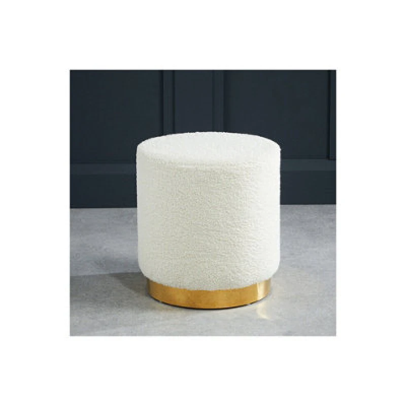 Image of SO'HOME Teddy Boucle Footstool White ONE SIZE