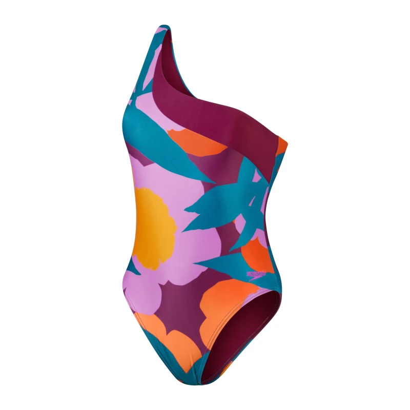 Image of Speedo Womens One Piece Swimsuit Green/Orange female 28 (2XS)