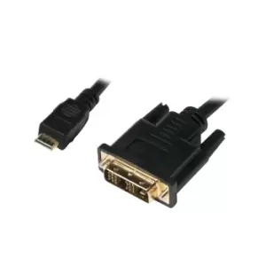 image of LogiLink Mini-HDMI - DVI-D M/M 1m - 1m - Mini-HDMI - DVI-D - Male - Male - Gold (CHM002)