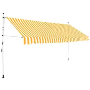 Image of VidaXL Manual Retractable Awning 400cm Orange and White Stripes