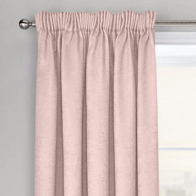 Image of Velosso Westwood Dimout Pencil Pleat Curtains - Blush Pink