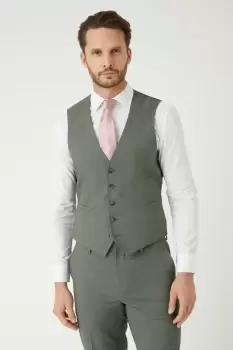 image of Mens Slim Fit Khaki Fine Waistcoat