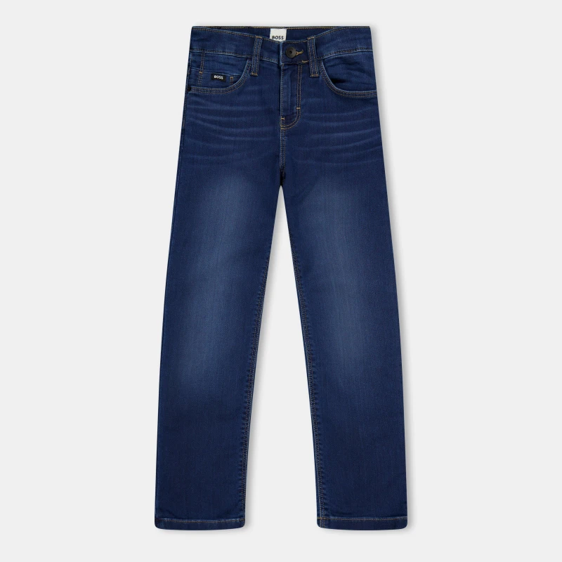 Image of Boss Kids Durable Denim Straight Leg Jeans Dbl Stne Z03 male 4 Yrs