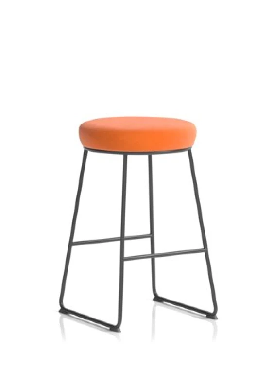 Image of Turin Turin Stool Black Frame Mustard Seat Pad TN01MUS