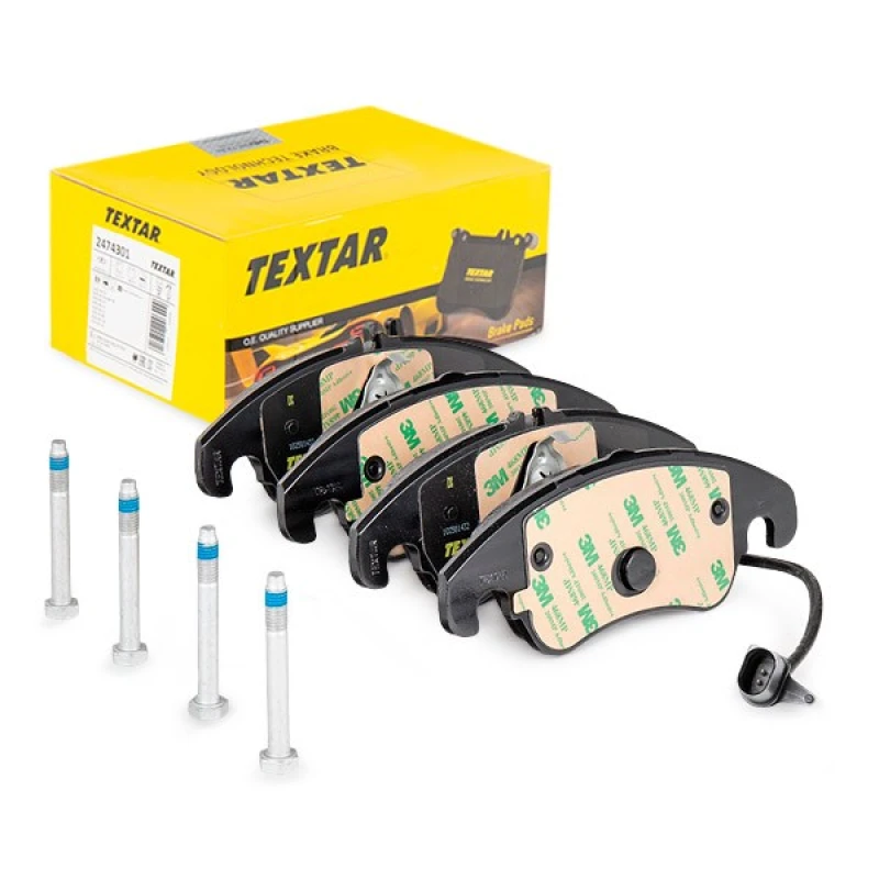 Image of TEXTAR 2474301 Brake pad set incl. wear warning contact, with brake caliper screws Brake Pad Set,disc brake (402)