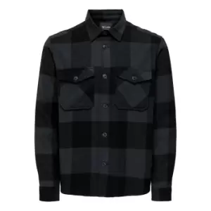 Image of Milo Checked Flannel Shacket in Cotton and Straight Fit