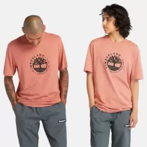 Image of Timberland All Gender Refibra Logo Graphic Tee In Maroon Red Product gender genderless, Size L