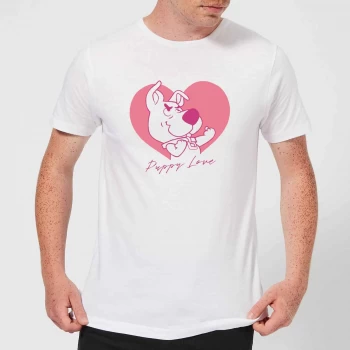 Image of Scooby Doo Puppy Love Mens T-Shirt - White - XS
