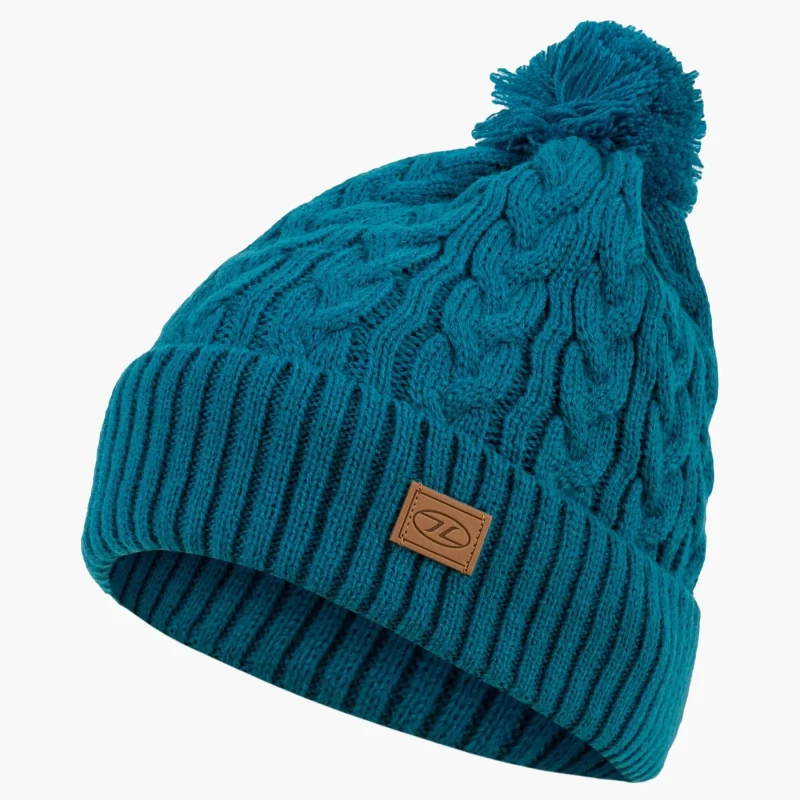 Image of Beanie Highlander Beira lined bobble Bleu Unisex TU