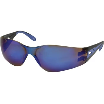 Wraparound Blue Mirror Lens Safety Glasses - Tuffsafe