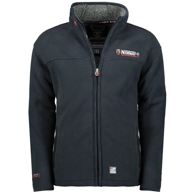 Image of Zipped and embroidered fleece Geographical Norway Ubolt Bleu Male M