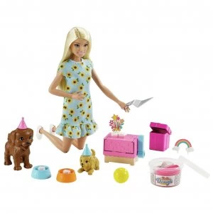 image of Barbie Puppy Party Doll and Playset