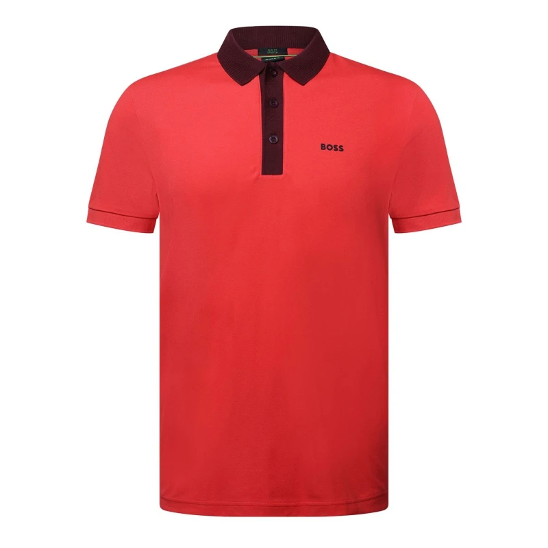 Image of Boss Paule Rib Polo Shirt Red male S