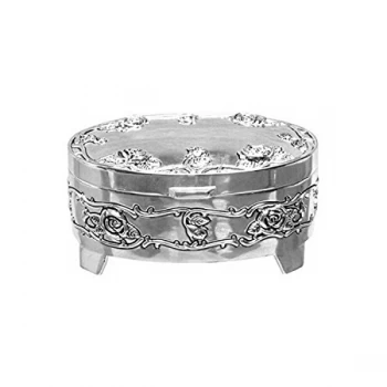 Sophia Oval Silverplated Trinket Box - Antique Rose