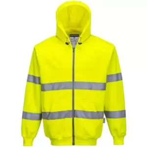 image of Portwest Zip Front Class 3 Hi Vis Hoodie Yellow 2XL