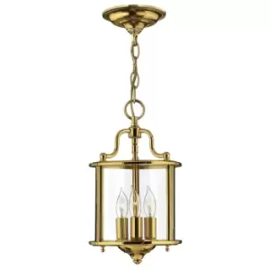 Image of 3 Bulb Ceiling Pendant Light Fitting Highly Polished Brass LED E14 60W