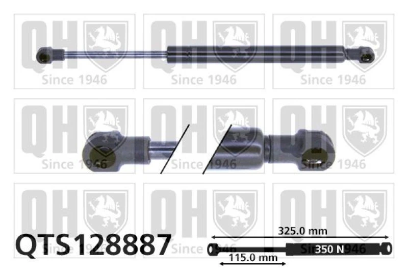 Image of QUINTON HAZELL Tailgate strut QUINTON HAZELL QTS128887