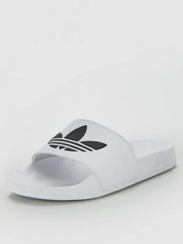 Image of adidas Originals Adilette Lite Slides - White, Size 9, Men