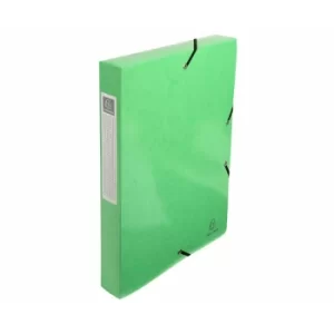 image of Iderama Elasticated Box File A4 40mm, 600gsm, Anise Green, Pack of 8