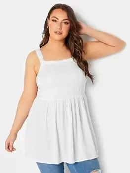 Image of Yours Crinkle Vest Solid - White, Size 16, Women