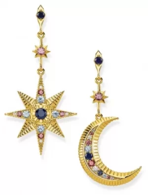 Thomas Sabo Gold Plated Royalty Star And Moon Earrings H2025 Jewellery