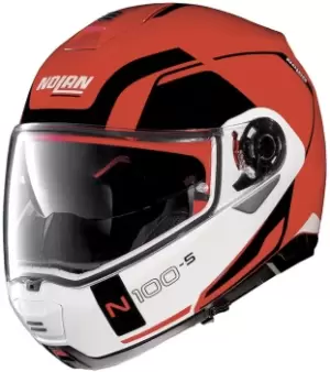 Image of Nolan N100-5 Consistency N-Com Helmet, white-red, Size 2XL, white-red, Size 2XL