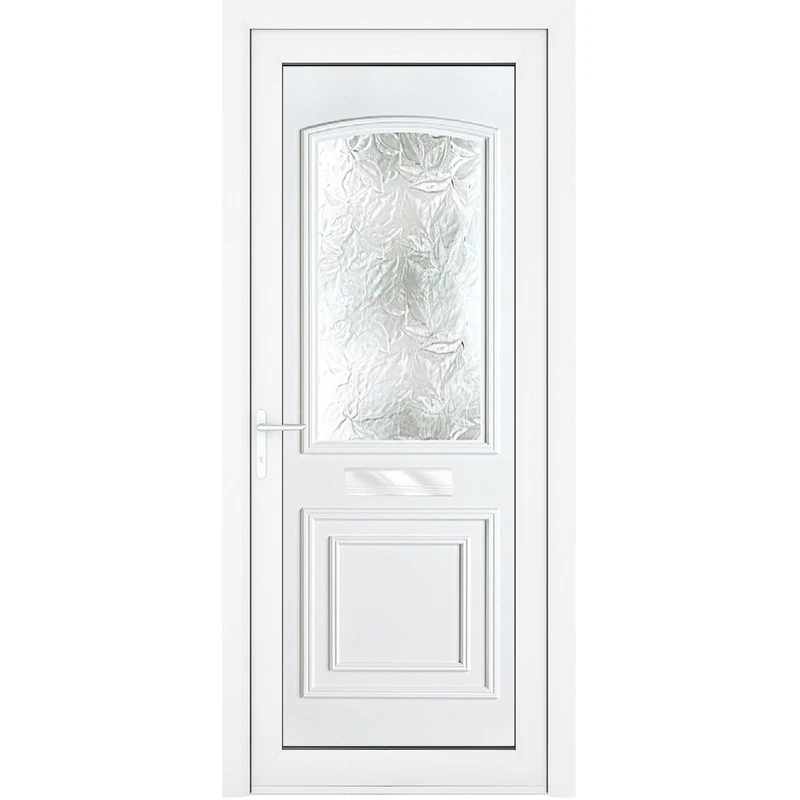 Image of Crystal Upvc Front Door Two Panel Large Glass Balmoral White Right Hand 920 X 2090Mm Obscure Glass, White RD3RHBAL92209