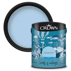 image of Crown Walls & Ceilings Matt Emulsion Powder Blues 5L