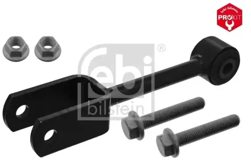 Image of FEBI BILSTEIN 47724 Anti-roll bar link OE Turbo NEW, Rear Axle Right, with nuts Steel Link Stabiliser (3229)
