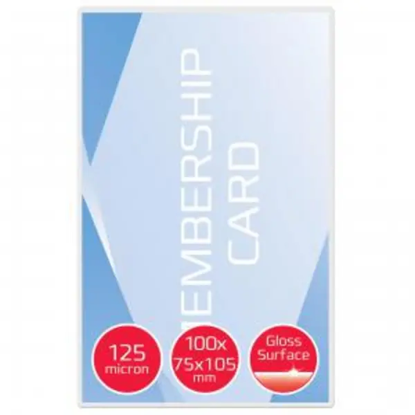 Image of GBC 75mm x 105mm Glossy Card Laminating Pouches 2 x 125 Microns (100 Pack)