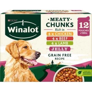 Purina Winalot Meaty Chunks in Gravy Wet Dog Food 12 x 100g