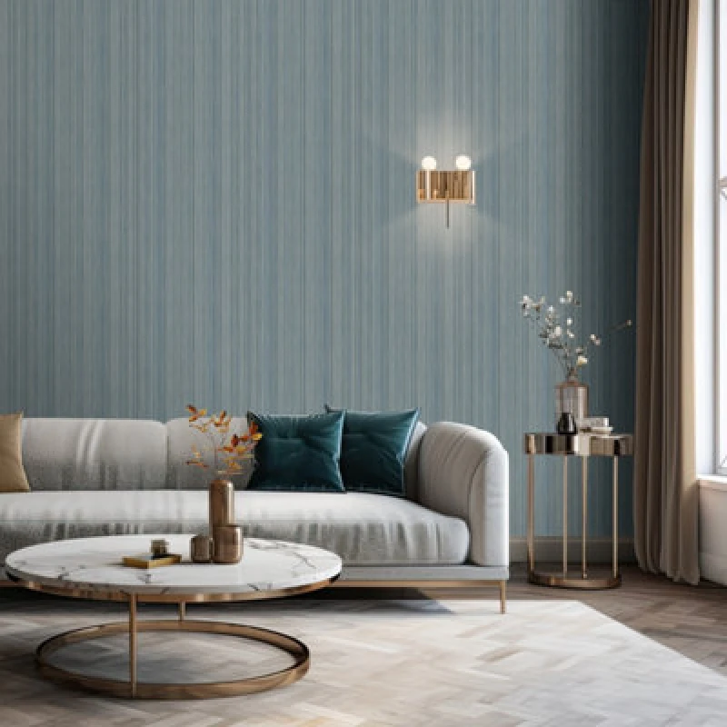 Image of Muriva Venezia Stripe Blue Heavy Weight Vinyl