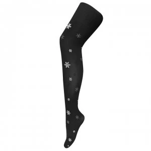 image of Pretty Polly Snowflake Tights - BLACK MIX