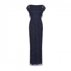 Image of Adrianna Papell Beaded Sleeve Dress - MIDNIGHT