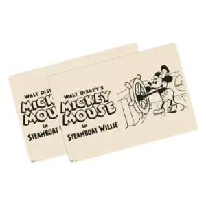 image of Mickey Mouse Lenticular Placemat 2-Pack Steamboat Willie