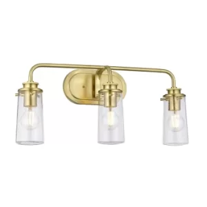 Image of Kichler Braelyn 3 Light Wall Light Brushed Brass IP44