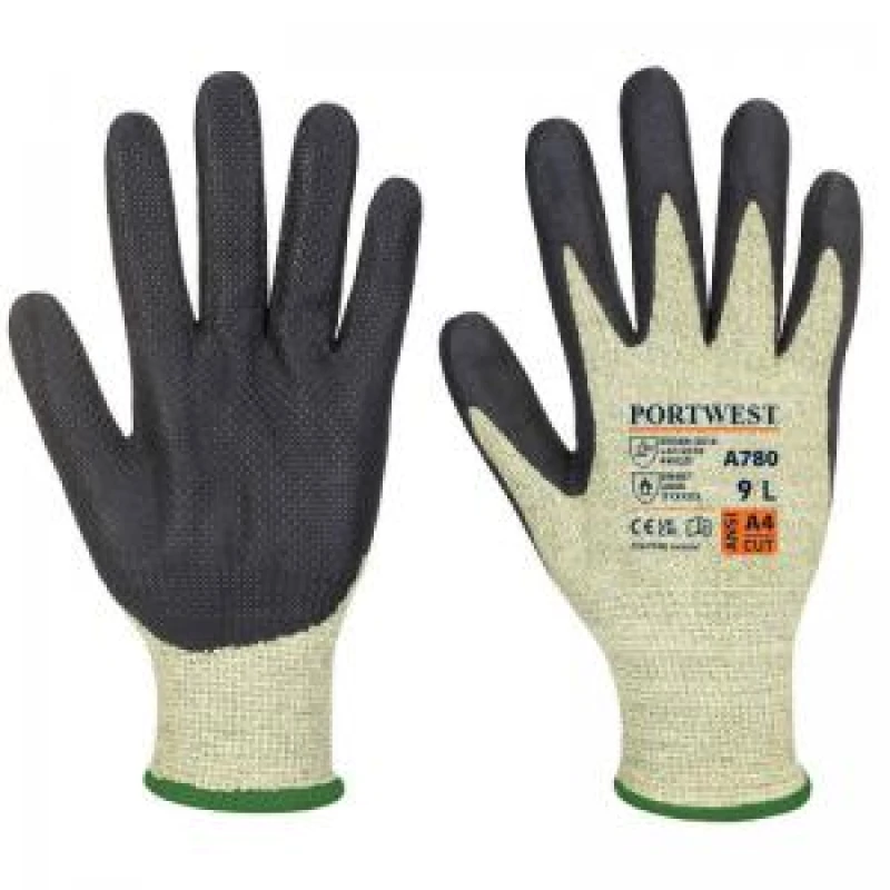 Image of Portwest Arc Grip Flame Resistant Gloves A780E8RL Colour: Green / Black