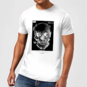 Image of Distorted Skull Mens T-Shirt - White - XXL