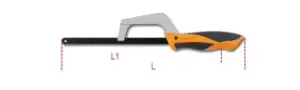 image of Beta Tools 1727BM Hacksaw Frame One Hand Grip AntiSlip 315mm L1: 300mm 017270020