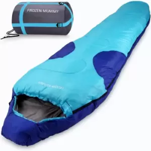 Image of Sleeping Bag 2 Way Zipper - 230x82cm - Up to -21°C Dark Blue - Light Blue
