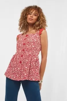 Image of Lovely Lace Trim Floral Print Top