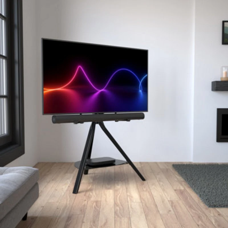 Image of AVF FSLK1001HOXBB FSLK1001HOXBB Hoxton Sound Freestanding TV + Soundbar Stand - Black AVF FSLK1001HOXBB
