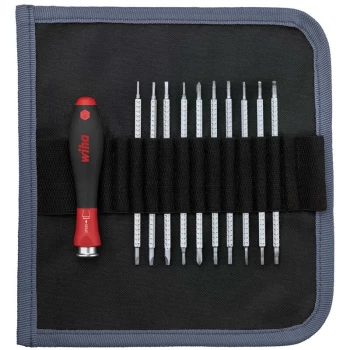 Image of Wiha - 11 Piece Screwdriver bag with Interchangeable Blade Set “SYSTEM 4”