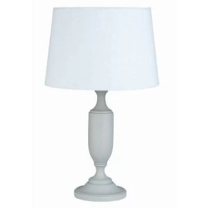 image of The Lighting and Interiors Group Eltham Wooden Table Lamp - French Grey